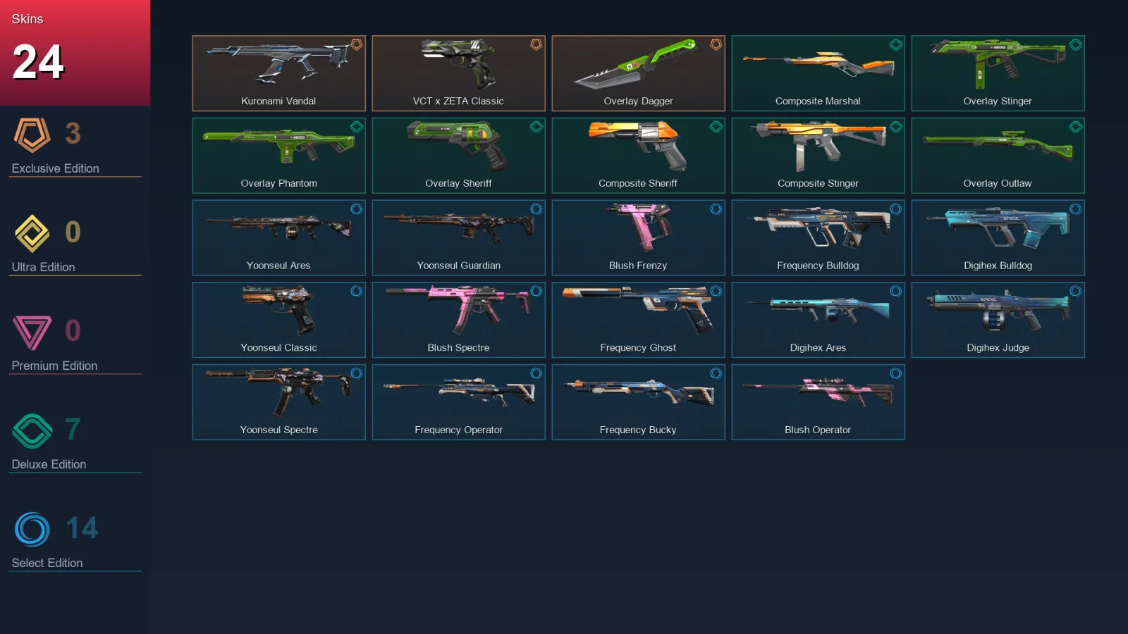 AP | Lv43 | Unranked | 24 Skin | 23 Agent | 27 Buddy — Valorant account