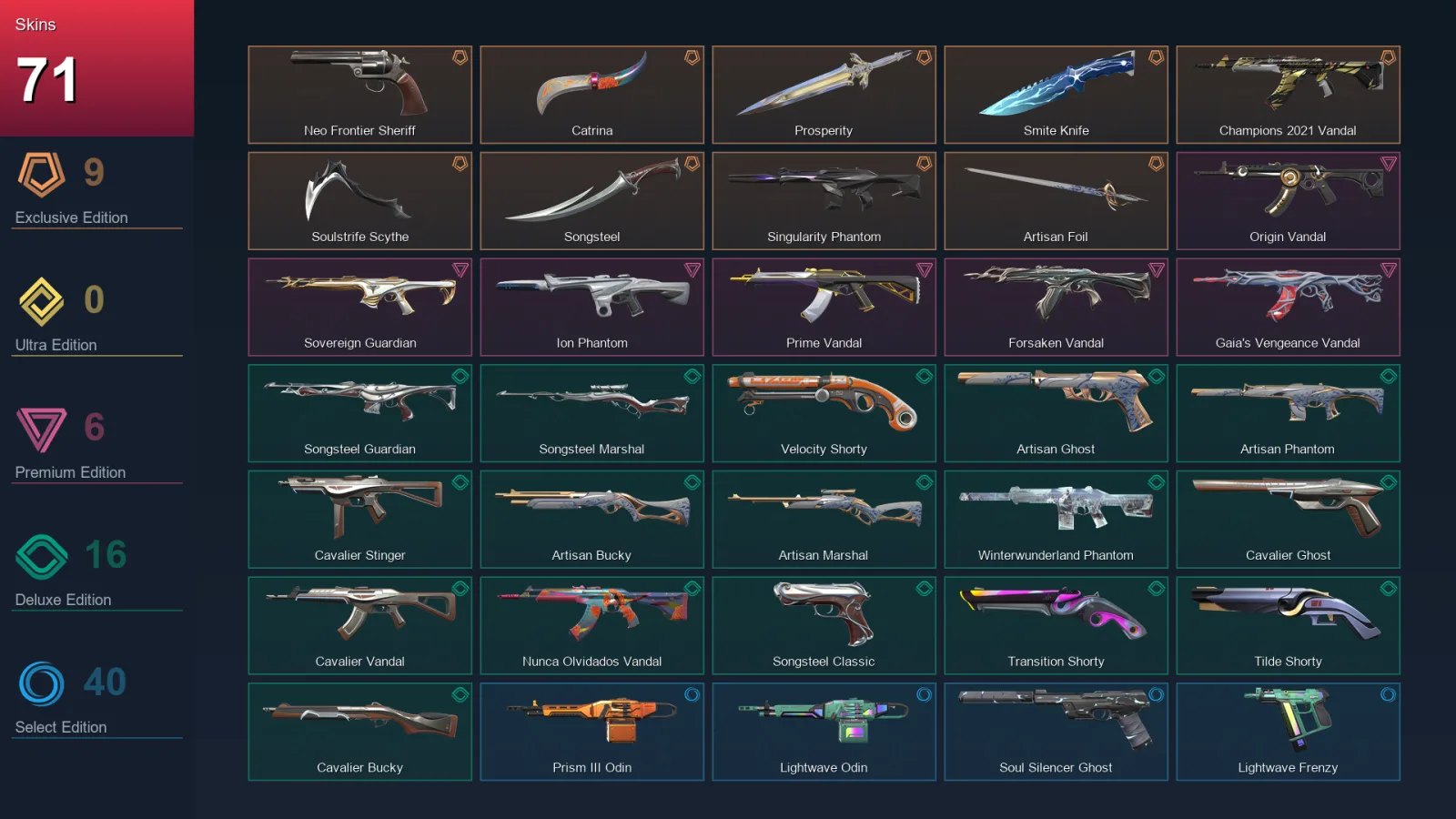 NA | Lv245 | Unranked | 71 Skin | 22 Agent | 103 Buddy — Valorant account