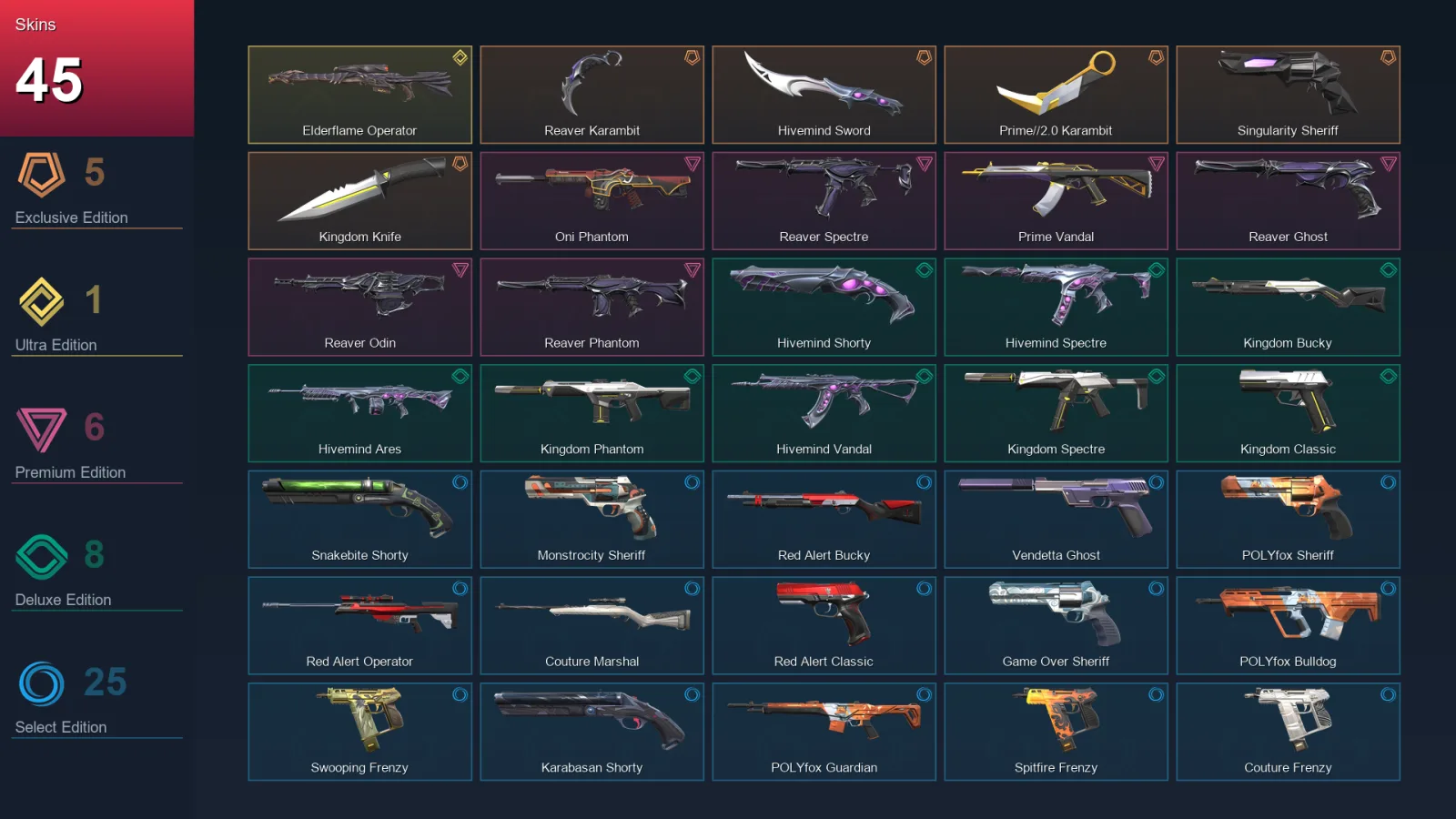 NA | Lv143 | Unranked | 45 Skin | 24 Agent | 69 Buddy