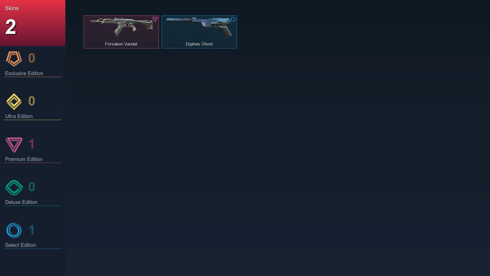 AP | Lv50 | Unranked | 2 Skin | 17 Agent | 15 Buddy