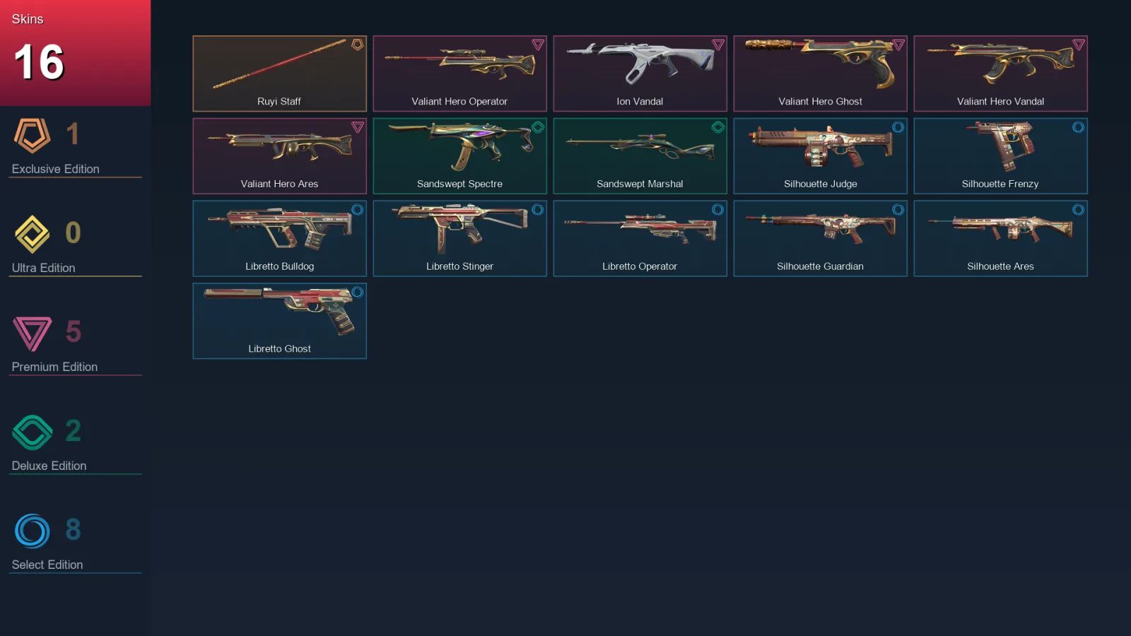 EU | Lv40 | Unranked | 16 Skin | 14 Agent | 17 Buddy