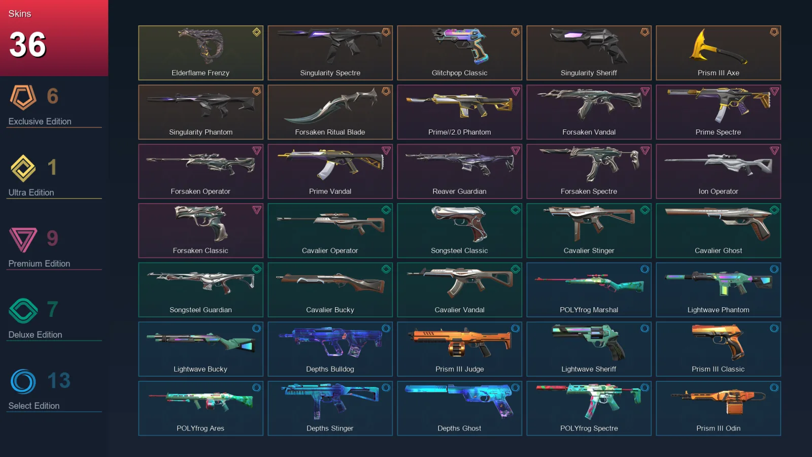 EU | Lv20 | Unranked | 36 Skin | 14 Agent | 20 Buddy &mdash; Valorant account with Classic skin