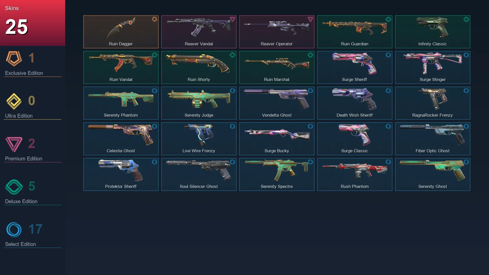 EU | Lv173 | Unranked | 25 Skin | 28 Agent | 91 Buddy — Valorant account