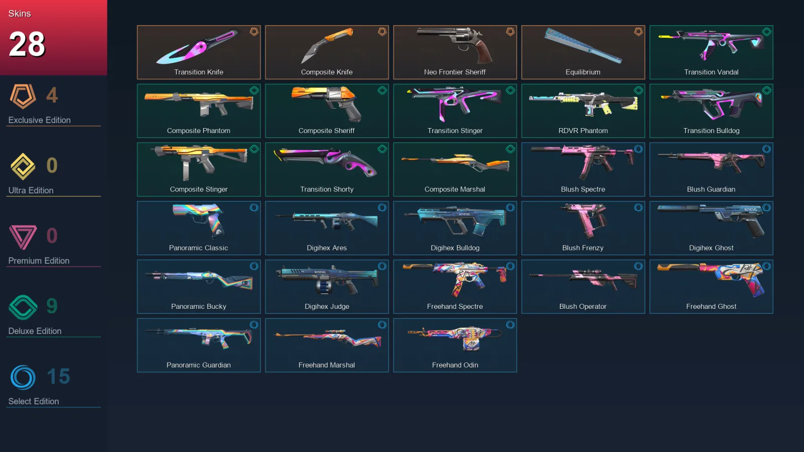EU | Lv53 | Unranked | 28 Skin | 17 Agent | 30 Buddy — Valorant account