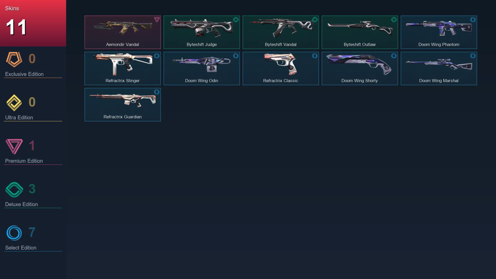 EU | Lv36 | Unranked | 11 Skin | 12 Agent | 17 Buddy