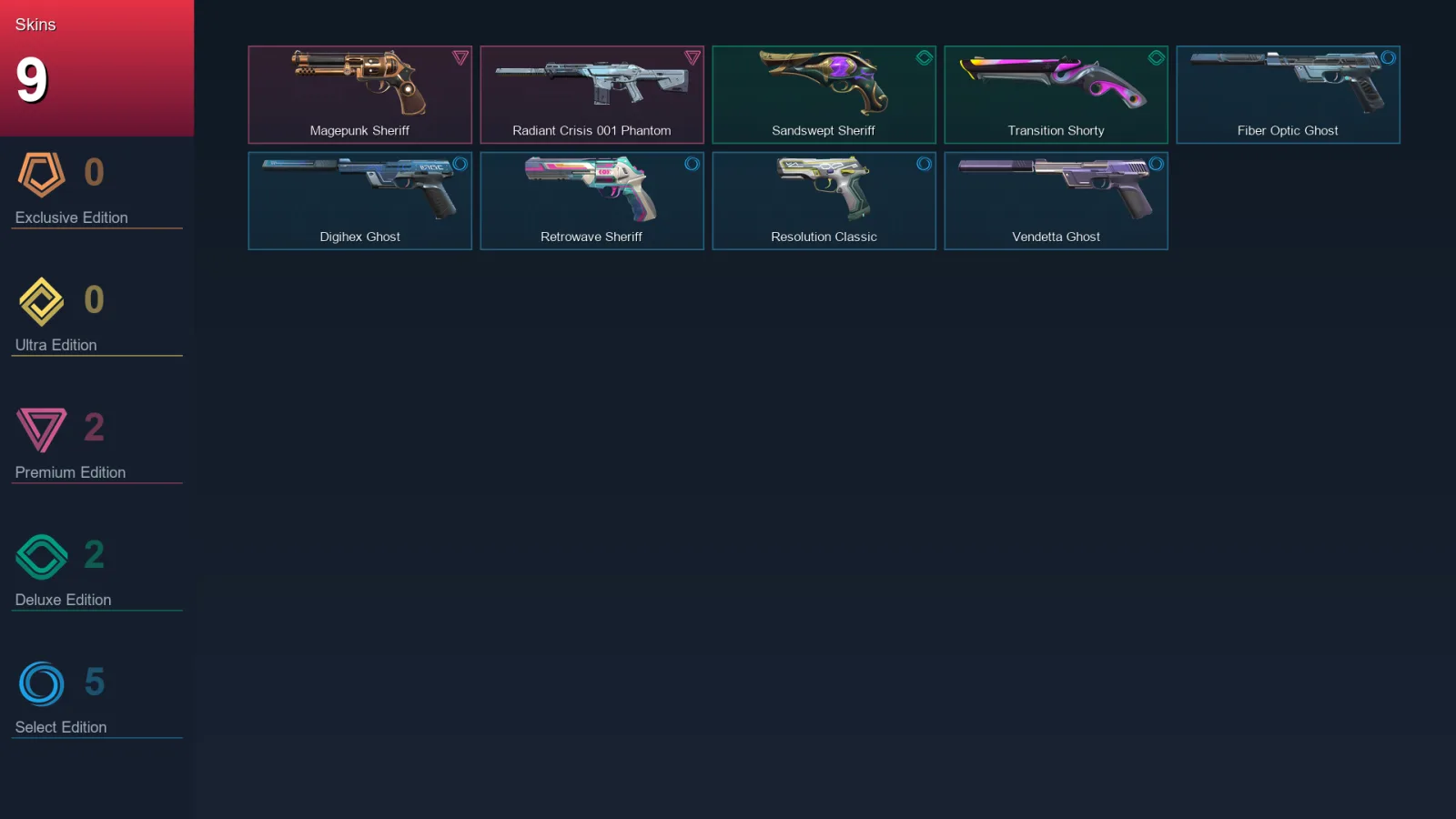 AP | Lv117 | Unranked | 9 Skin | 21 Agent | 30 Buddy