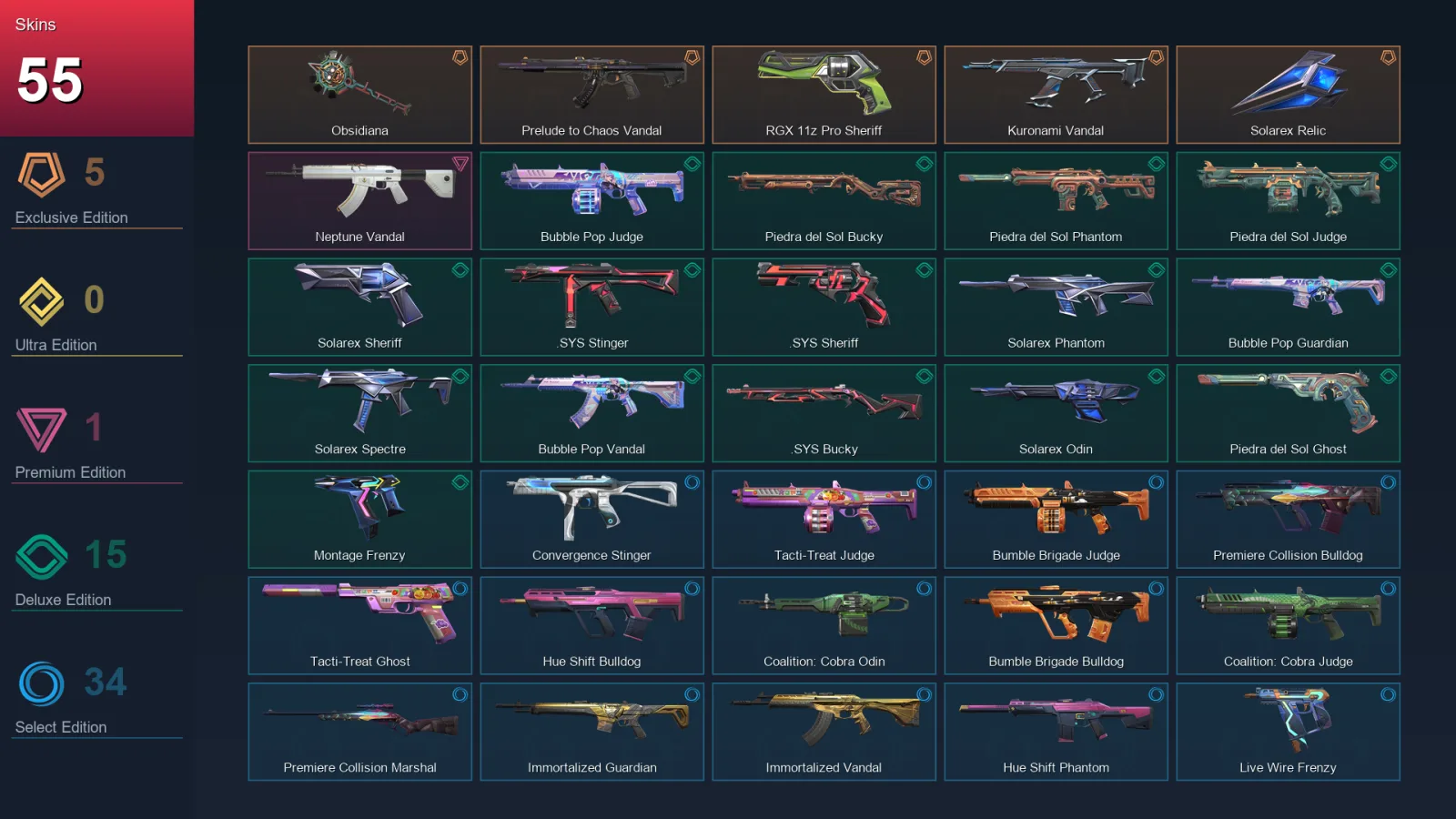 EU | Lv178 | Unranked | 55 Skin | 29 Agent | 96 Buddy
