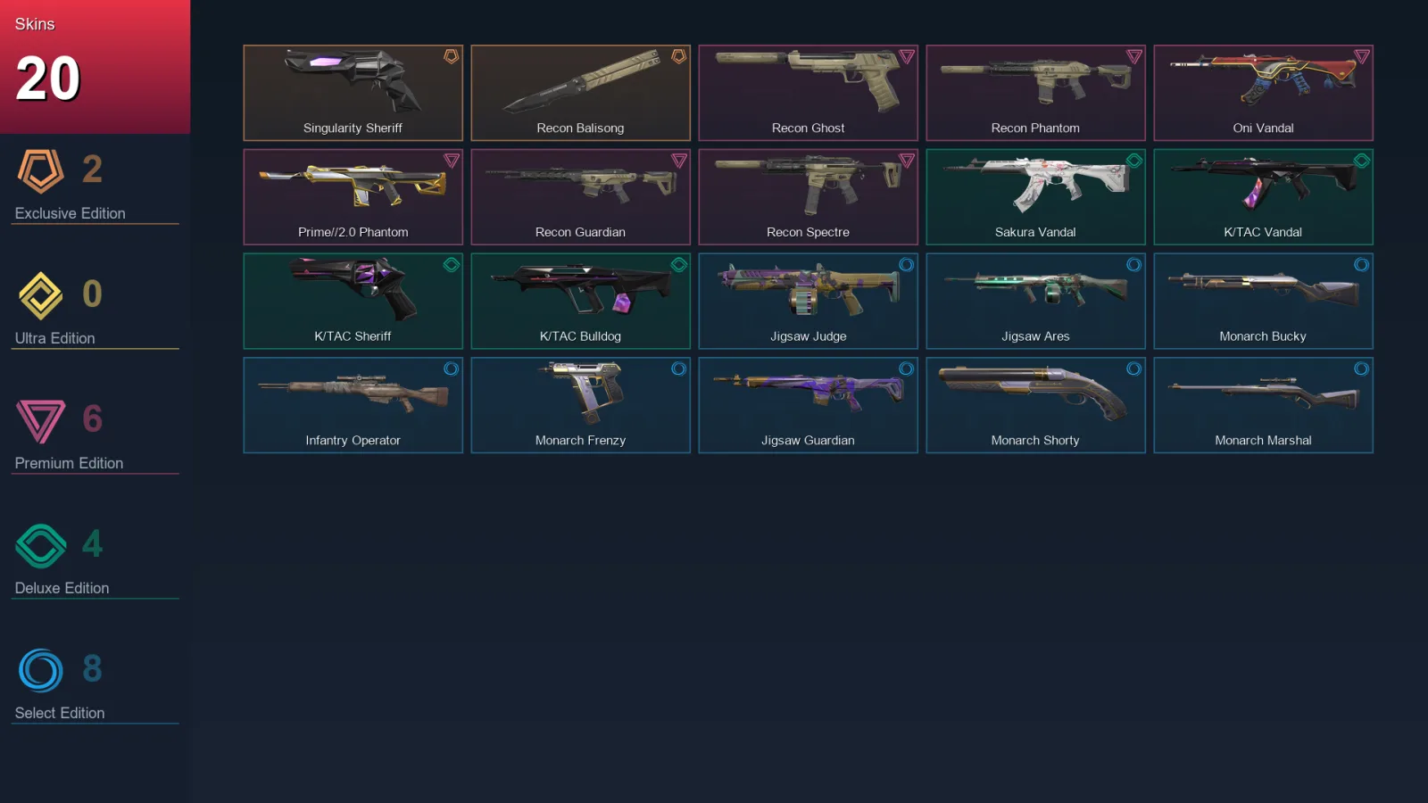 NA | Lv38 | Unranked | 20 Skin | 13 Agent | 22 Buddy