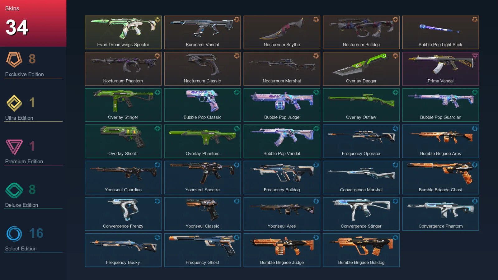 LA | Lv37 | Unranked | 34 Skin | 12 Agent | 24 Buddy — Valorant account
