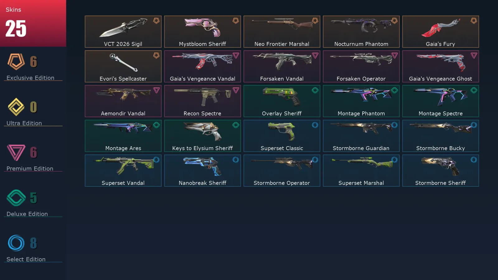 [Valorant] | EU | Level 83 | Ascendant 1 | 25 Agents | 25 Skins