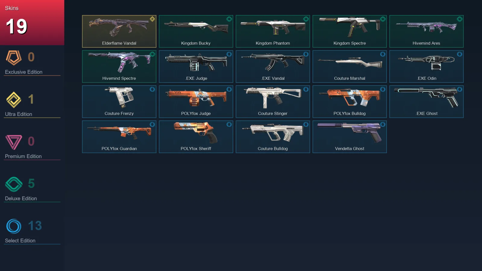 EU | Lv1 | Unranked | 19 Skin | 12 Agent | 20 Buddy