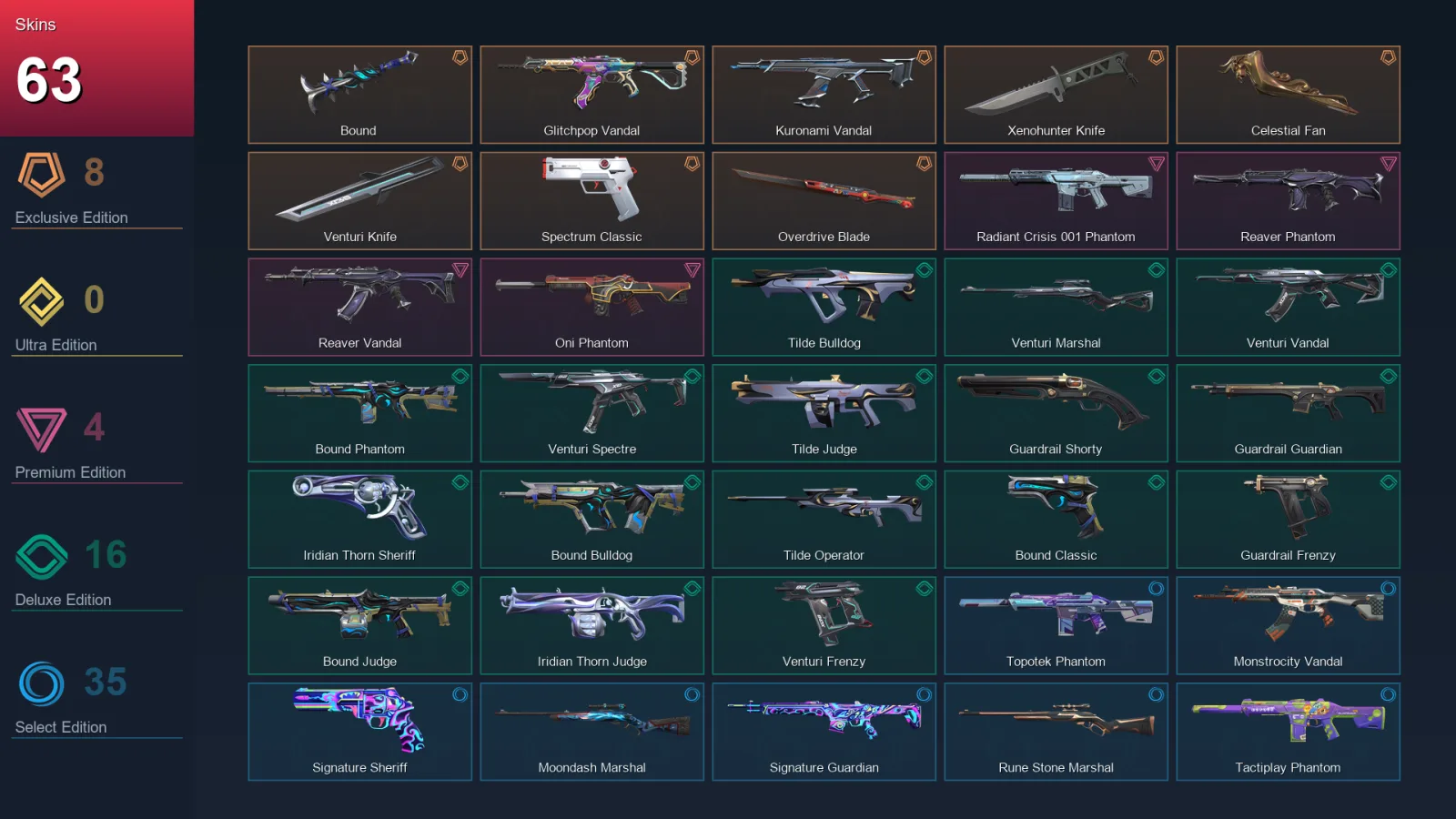 EU | Bound | Glitchpop Vandal | Kuronami Vandal | Xenohunter Knife | 63 Skin | 27 Agent | 75 Buddy | Lv134
