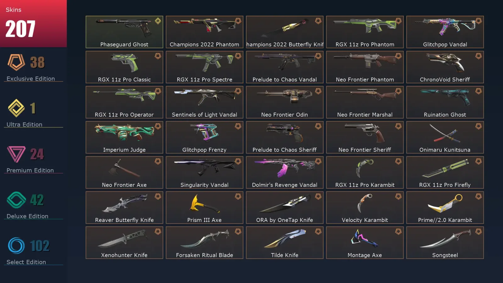 [Valorant] | EU | Level 500 | Ascendant 1 | 29 Agents | 207 Skins — Valorant account
