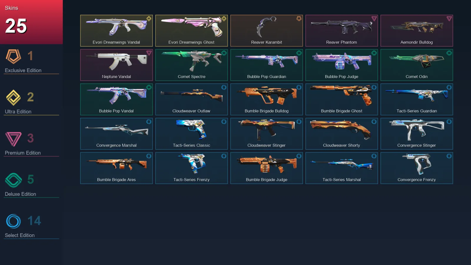 EU | Lv45 | Unranked | 25 Skin | 12 Agent | 28 Buddy