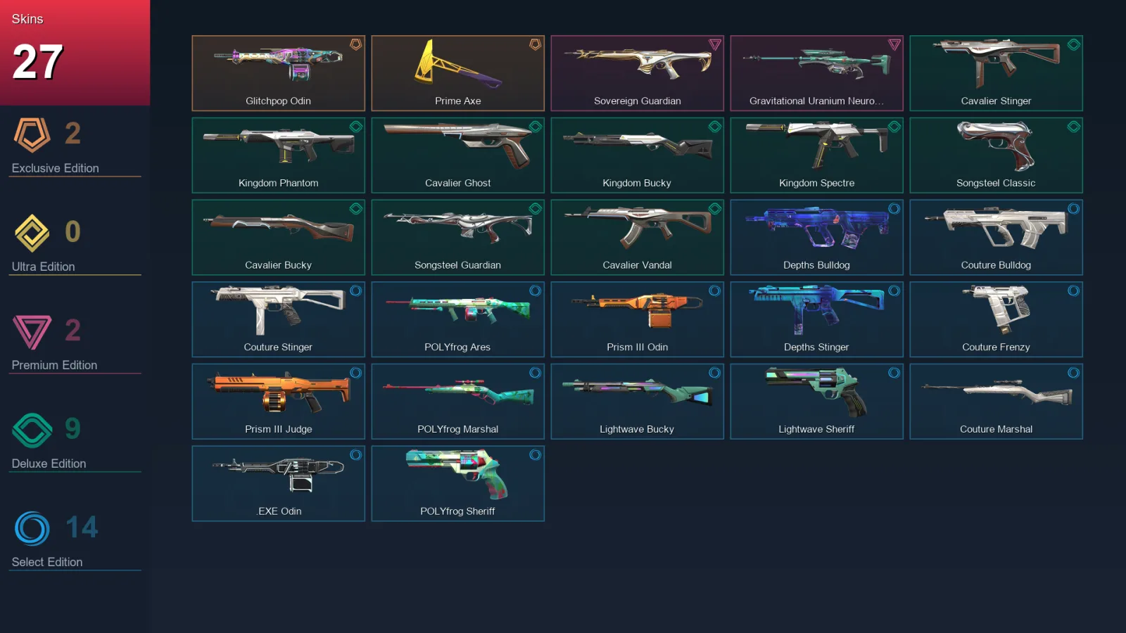NA | Lv21 | Unranked | 27 Skin | 11 Agent | 24 Buddy