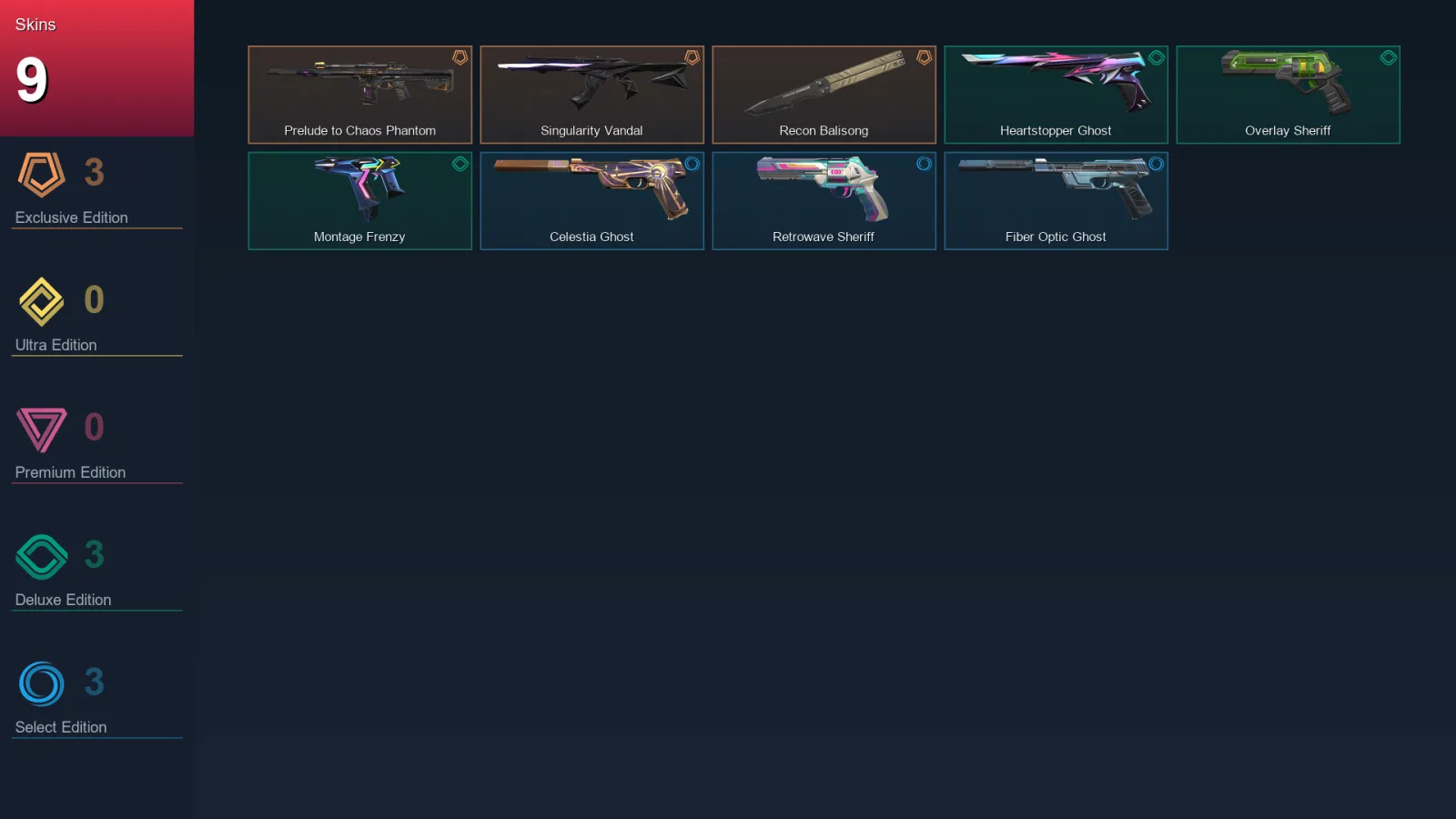 EU | Lv133 | Unranked | 9 Skin | 28 Agent | 46 Buddy