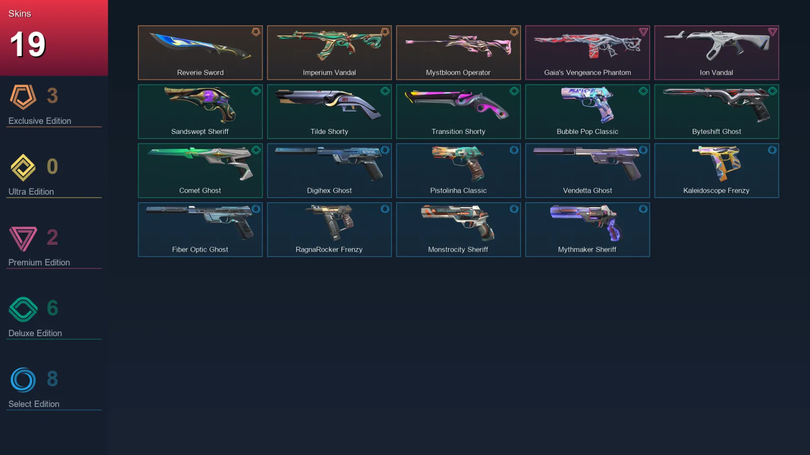 AP | Lv210 | Unranked | 19 Skin | 27 Agent | 68 Buddy
