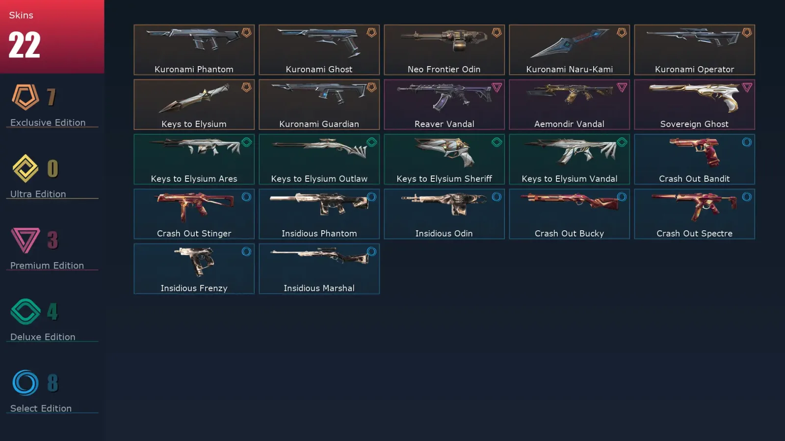 [Valorant] | EU | Level 29 | Diamond 2 | 11 Agents | 22 Skins — Valorant account