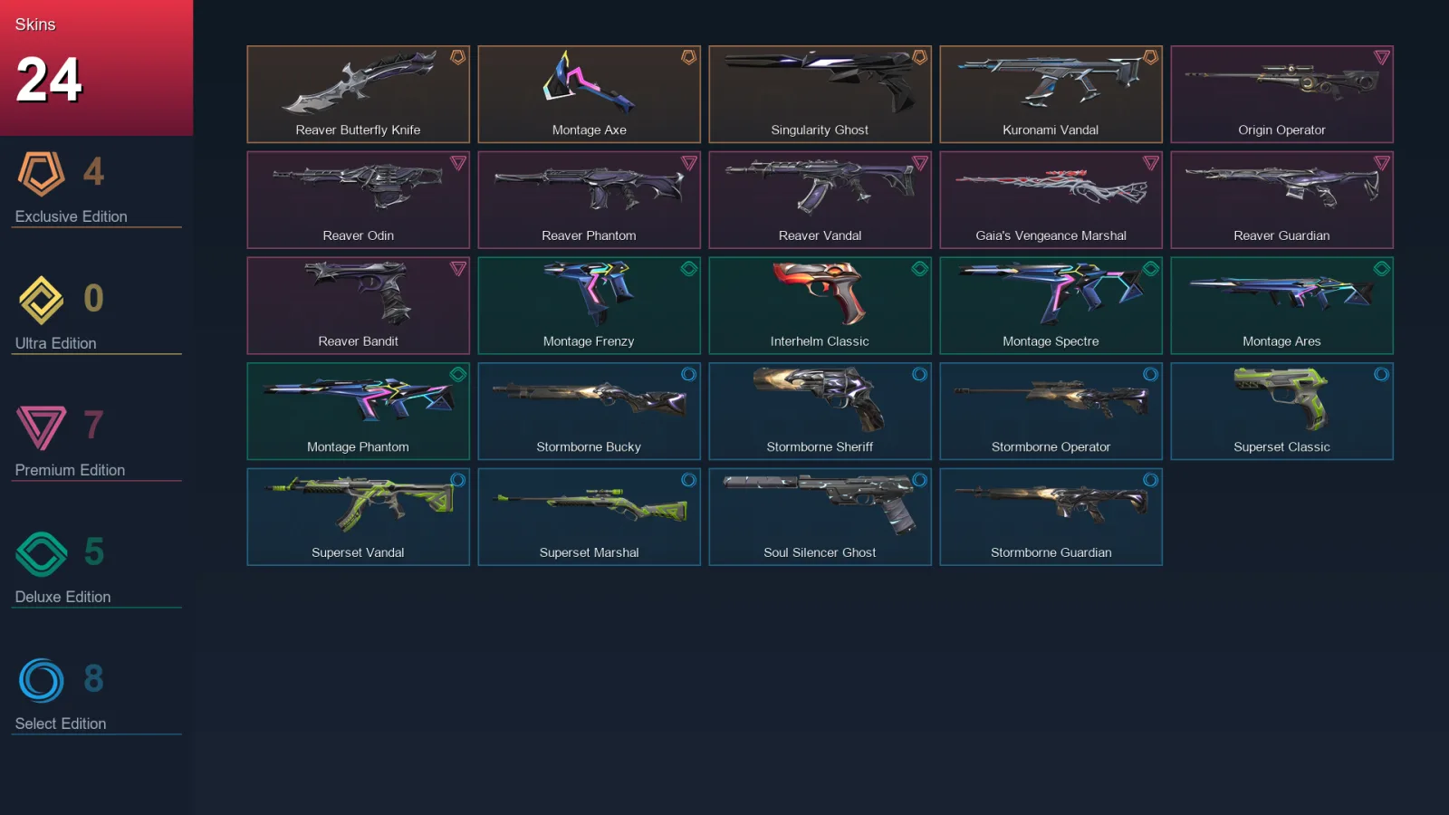 AP | Lv54 | Unranked | 24 Skin | 13 Agent | 25 Buddy — Valorant account