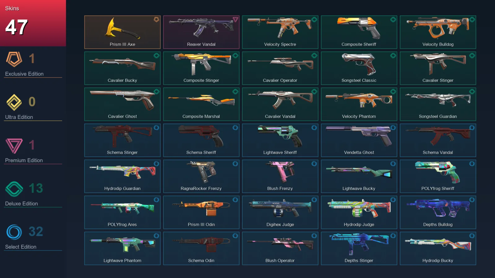 EU | Lv114 | Unranked | 47 Skin | 25 Agent | 92 Buddy — Valorant account