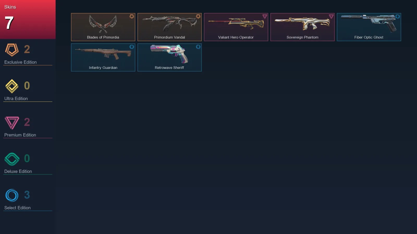 AP | Lv66 | Unranked | 7 Skin | 29 Agent | 19 Buddy