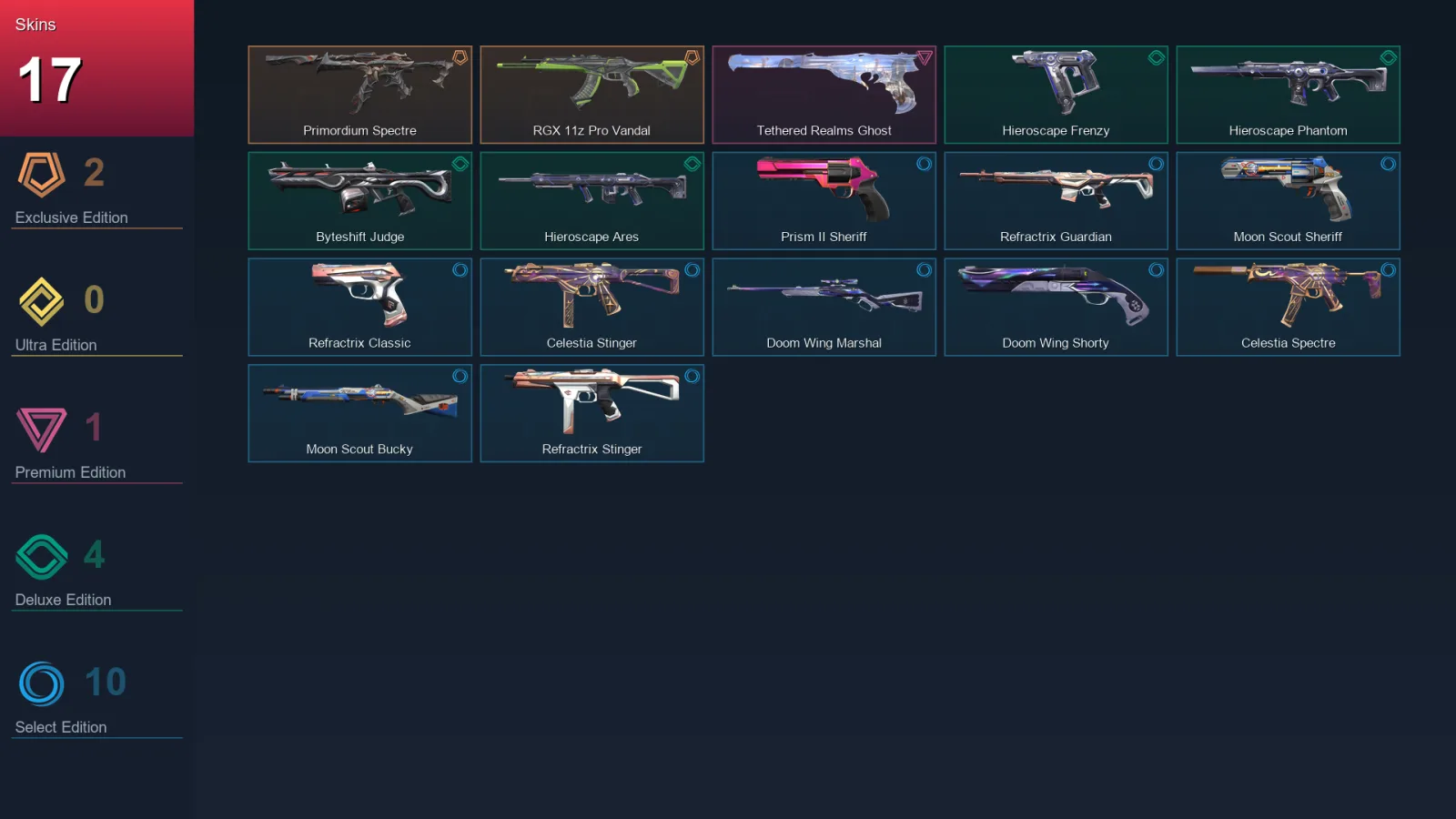 EU | Lv31 | Unranked | 17 Skin | 12 Agent | 15 Buddy