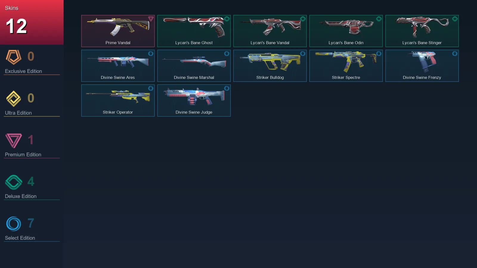 EU | Lv25 | Unranked | 12 Skin | 8 Agent | 11 Buddy