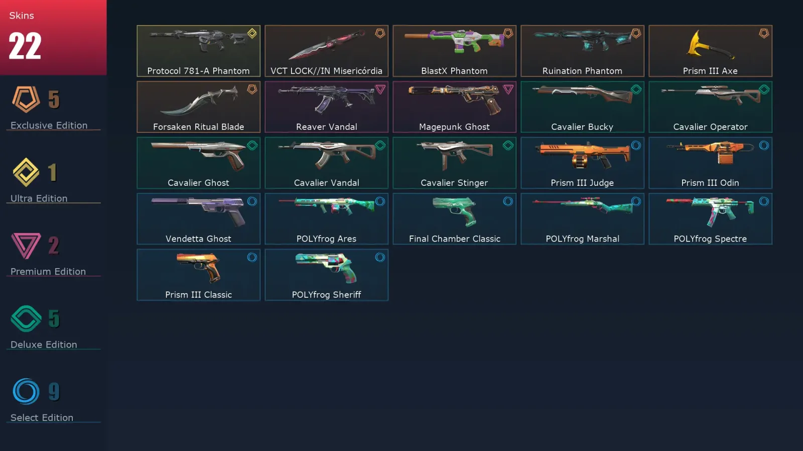 [Valorant] | EU | Level 80 | 21 Agents | 22 Skins — Valorant account
