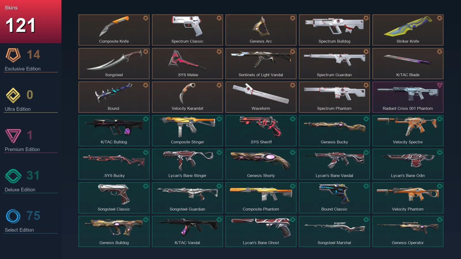 AP | Lv203 | Unranked | 121 Skin | 25 Agent | 132 Buddy