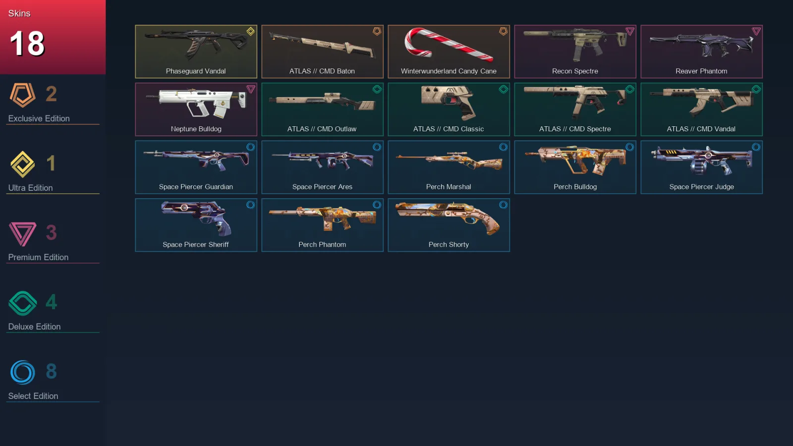 NA | Lv25 | Unranked | 18 Skin | 9 Agent | 14 Buddy