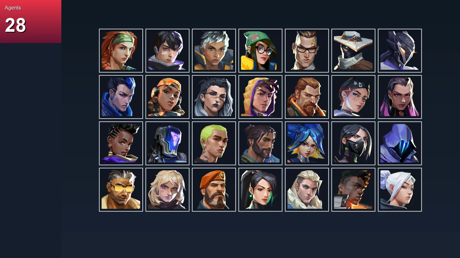 EU | Lv209 | Unranked | 20 Skin | 28 Agent | 74 Buddy