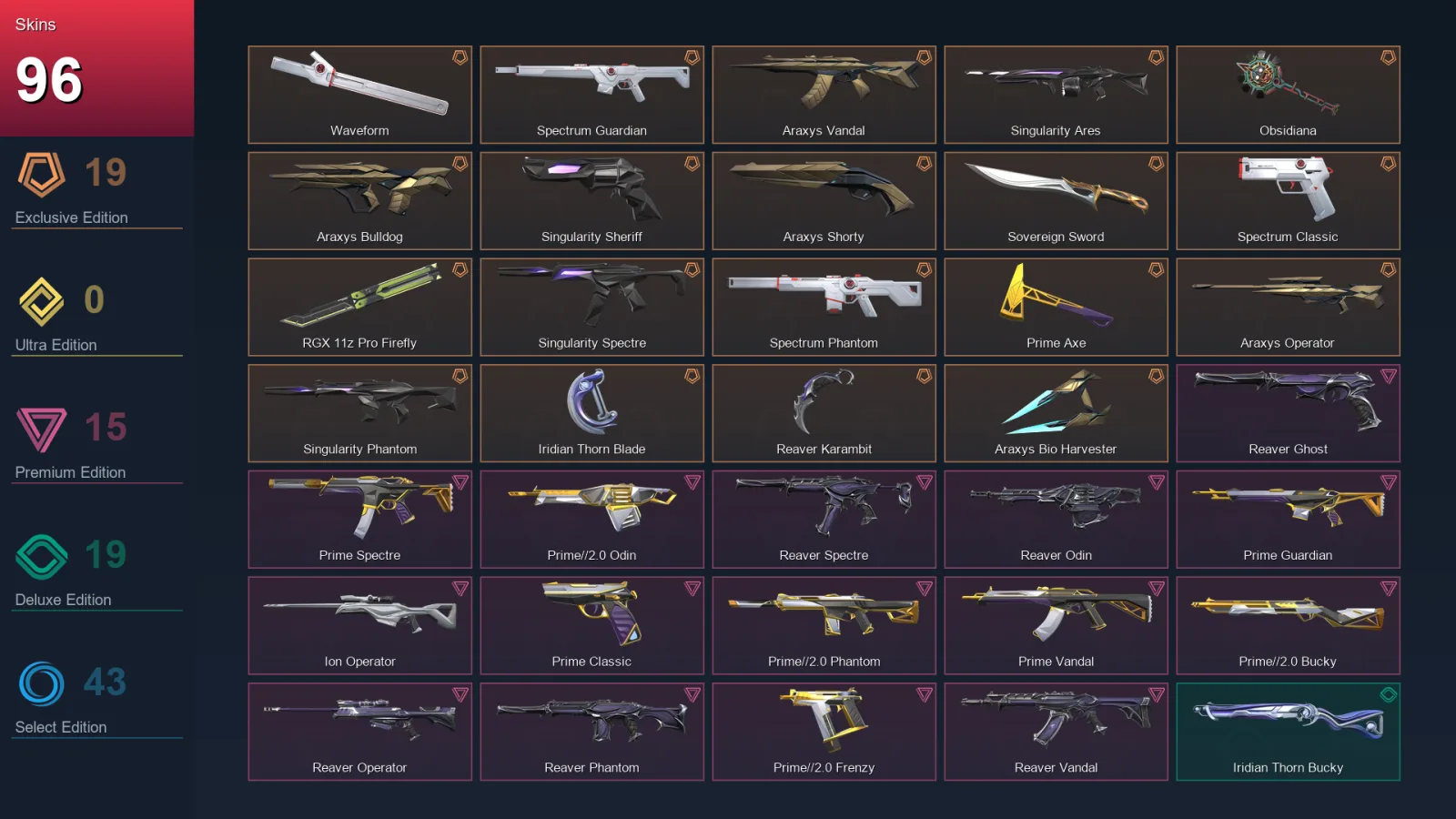 NA | Lv74 | Unranked | 96 Skin | 24 Agent | 64 Buddy