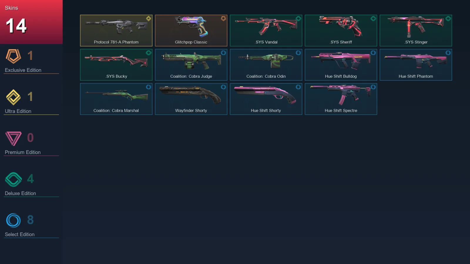 EU | Lv34 | Unranked | 14 Skin | 13 Agent | 18 Buddy