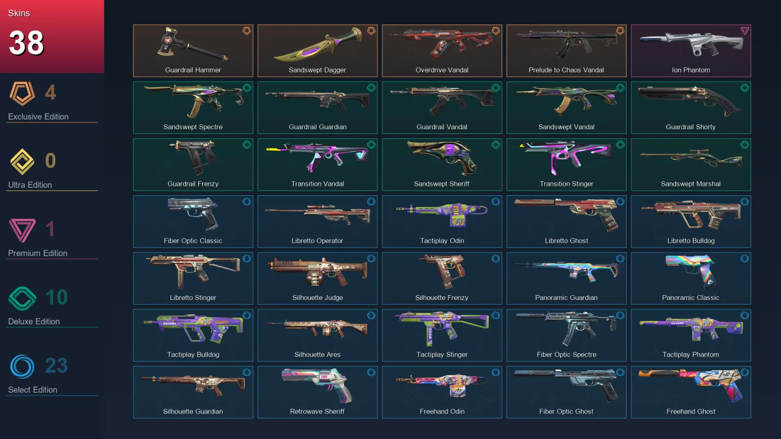 EU | Lv102 | Unranked | 38 Skin | 24 Agent | 42 Buddy