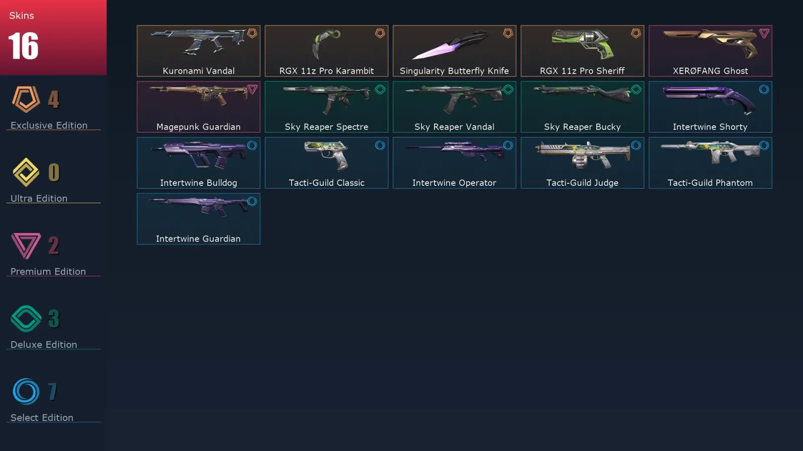 [Valorant] | EU | Level 49 | Diamond 1 | 13 Agents | 16 Skins