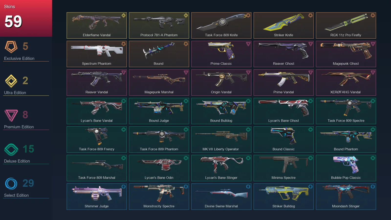 EU | Lv138 | Unranked | 59 Skin | 26 Agent | 74 Buddy — Valorant account