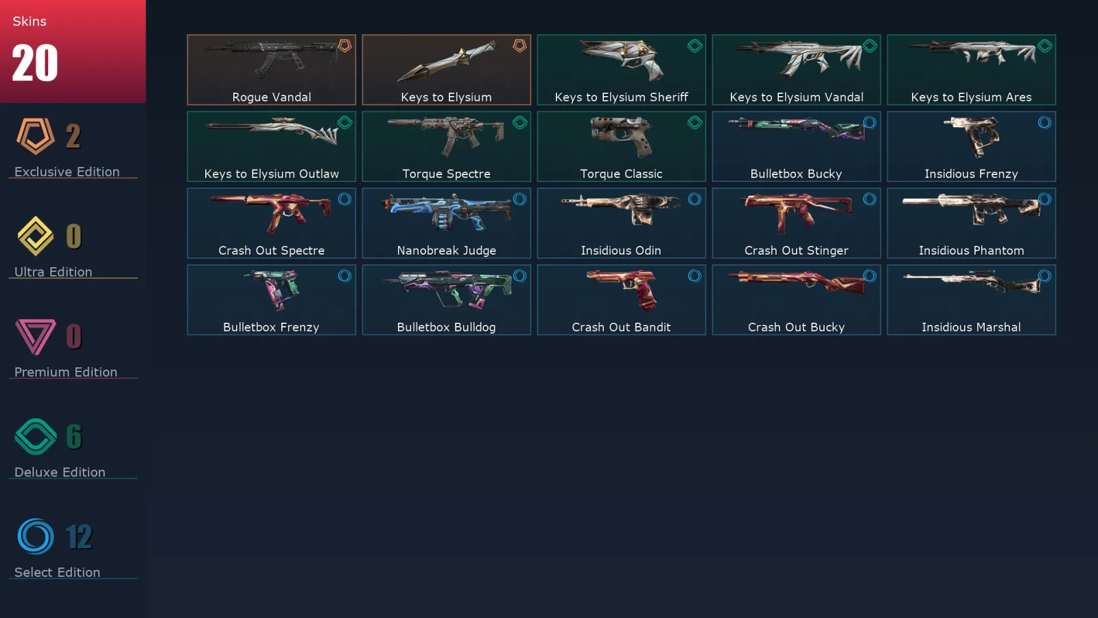 [Valorant] | EU | Level 26 | 9 Agents | 20 Skins