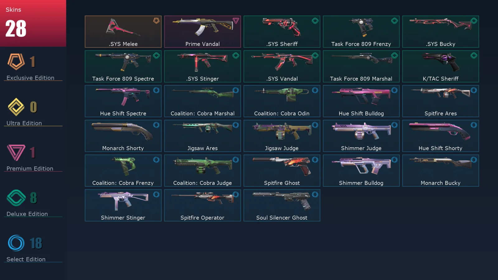 [Valorant] | EU | Level 48 | 13 Agents | 28 Skins