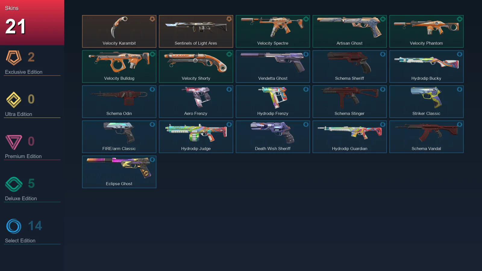 AP | Lv116 | Unranked | 21 Skin | 19 Agent | 44 Buddy — Valorant account
