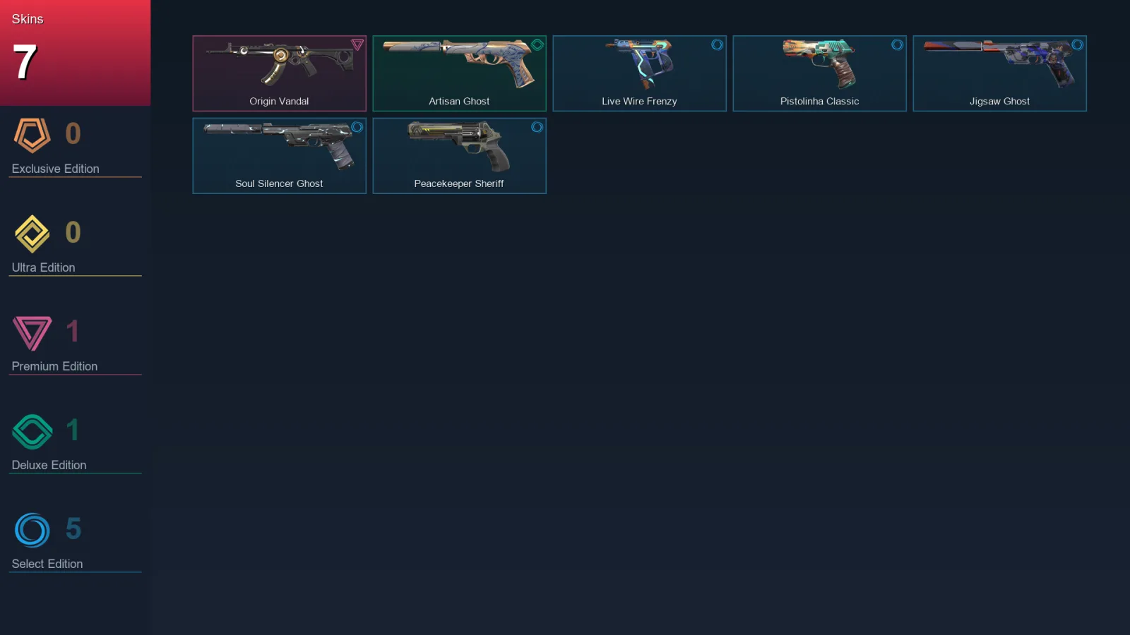 AP | Lv163 | Unranked | 7 Skin | 21 Agent | 57 Buddy