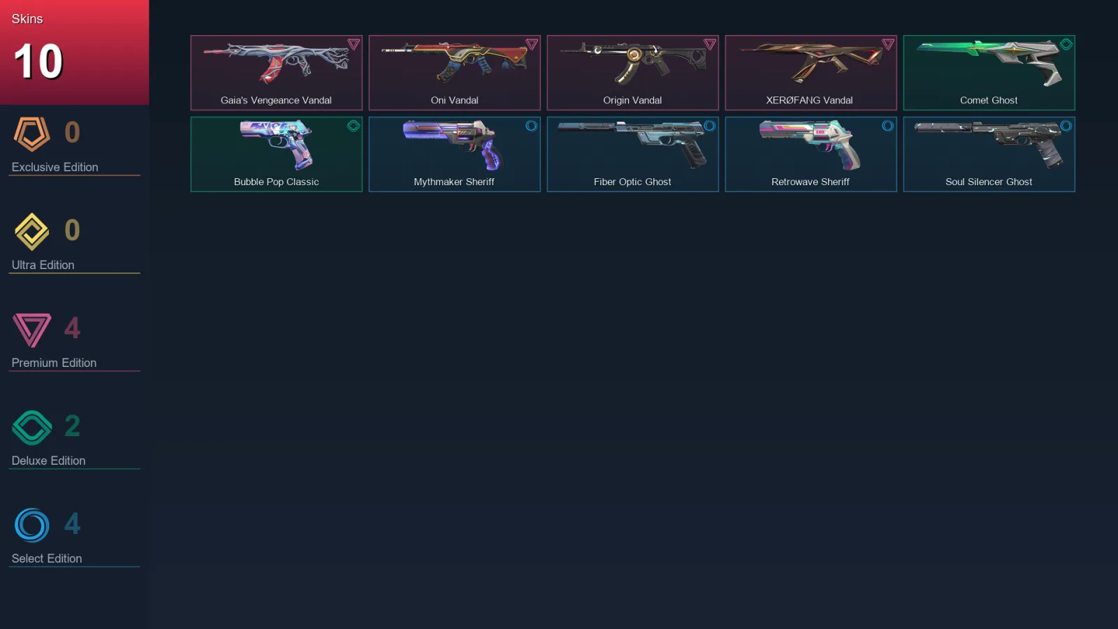 EU | Lv100 | Unranked | 10 Skin | 25 Agent | 36 Buddy — Valorant account