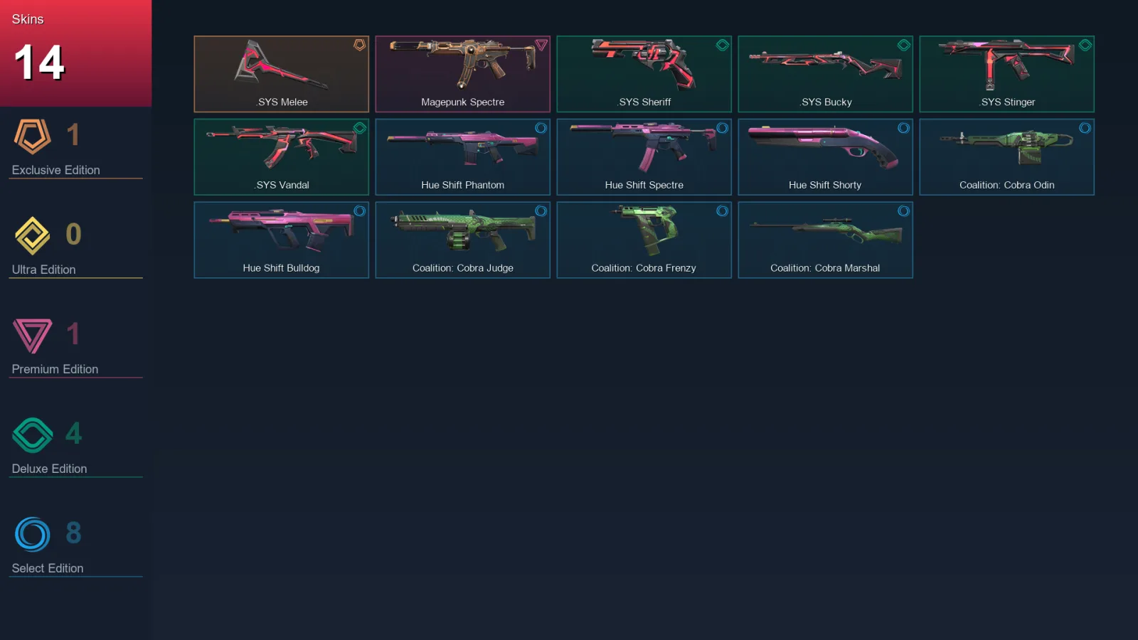 AP | Lv37 | Unranked | 14 Skin | 11 Agent | 21 Buddy