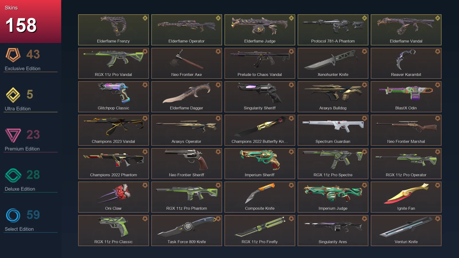 EU | Lv145 | Unranked | 158 Skin | 28 Agent | 108 Buddy — Imperium Operator