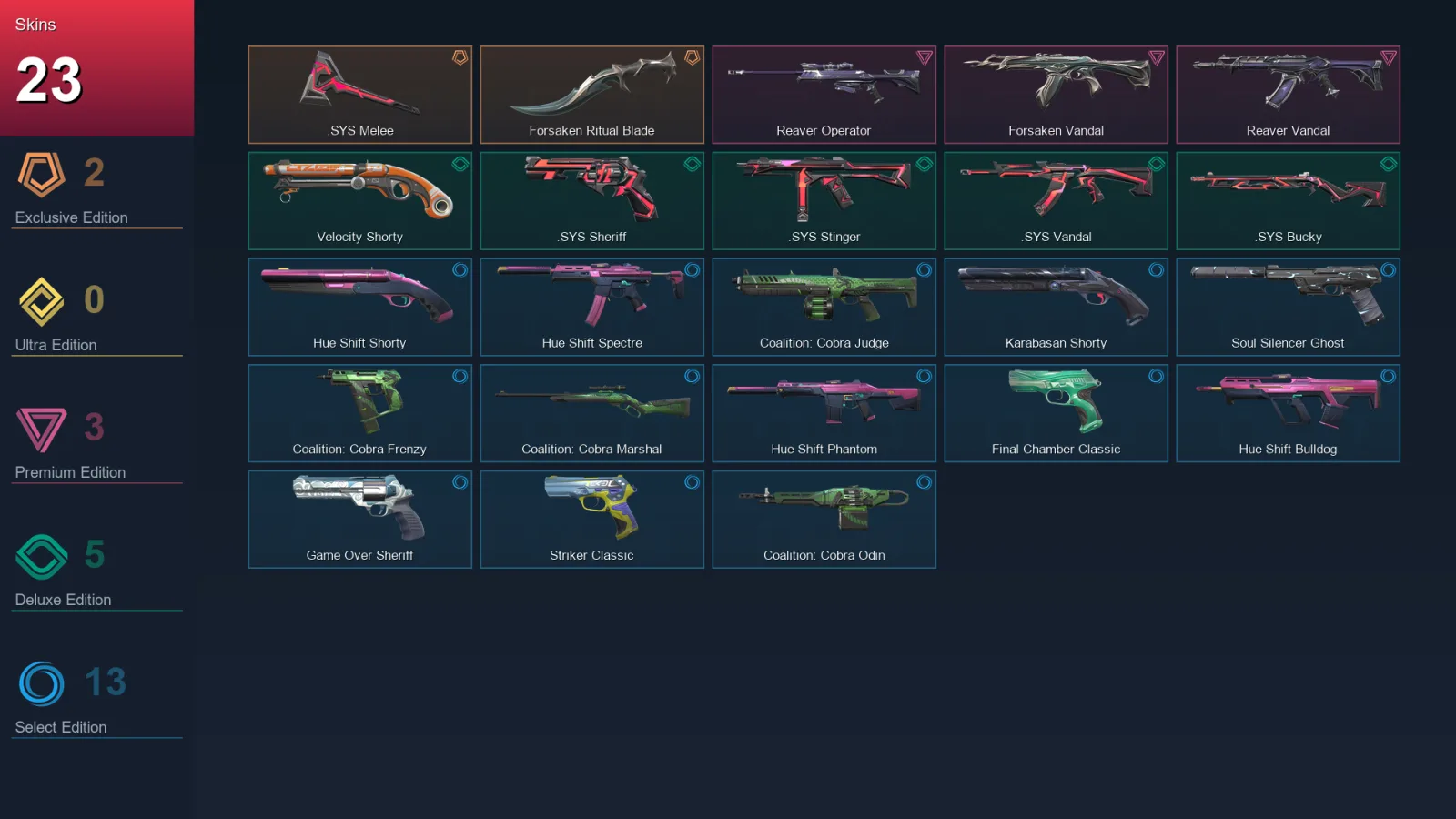 EU | Lv81 | Unranked | 23 Skin | 18 Agent | 42 Buddy