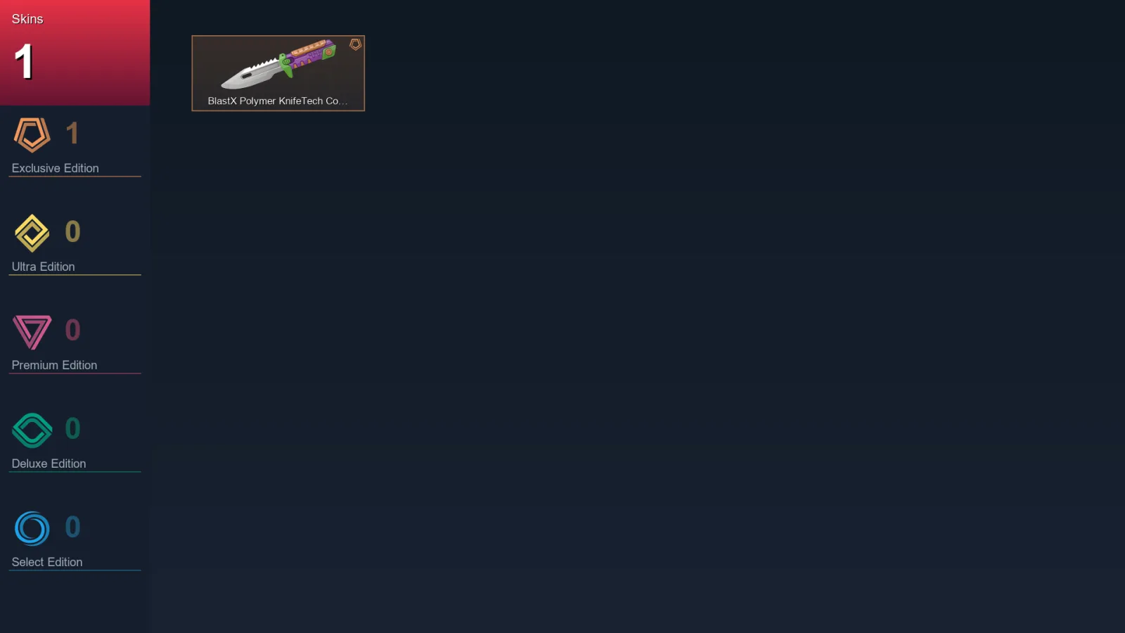 NA | BlastX Polymer KnifeTech Coated Knife | 1 Skin | 6 Agent | 5 Buddy | Lv11