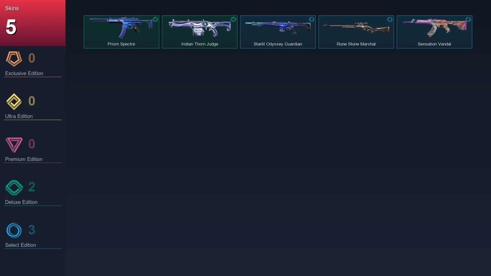 EU | Lv16 | Unranked | 5 Skin | 7 Agent | 7 Buddy — Prism Spectre