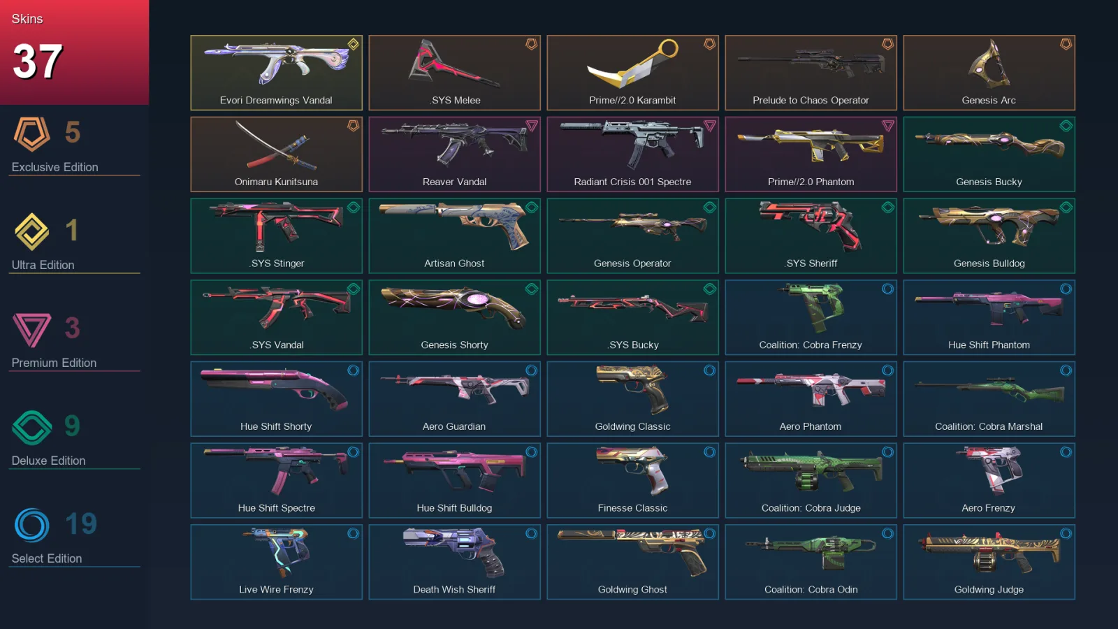 AP | Lv126 | Unranked | 37 Skin | 29 Agent | 66 Buddy