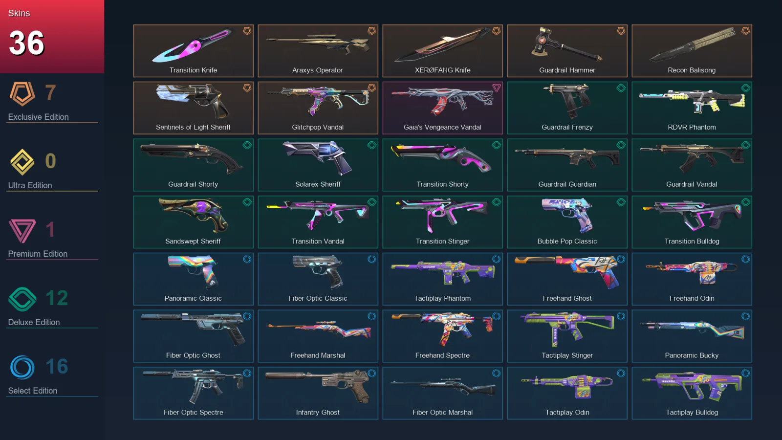 EU | Lv165 | Unranked | 36 Skin | 27 Agent | 67 Buddy