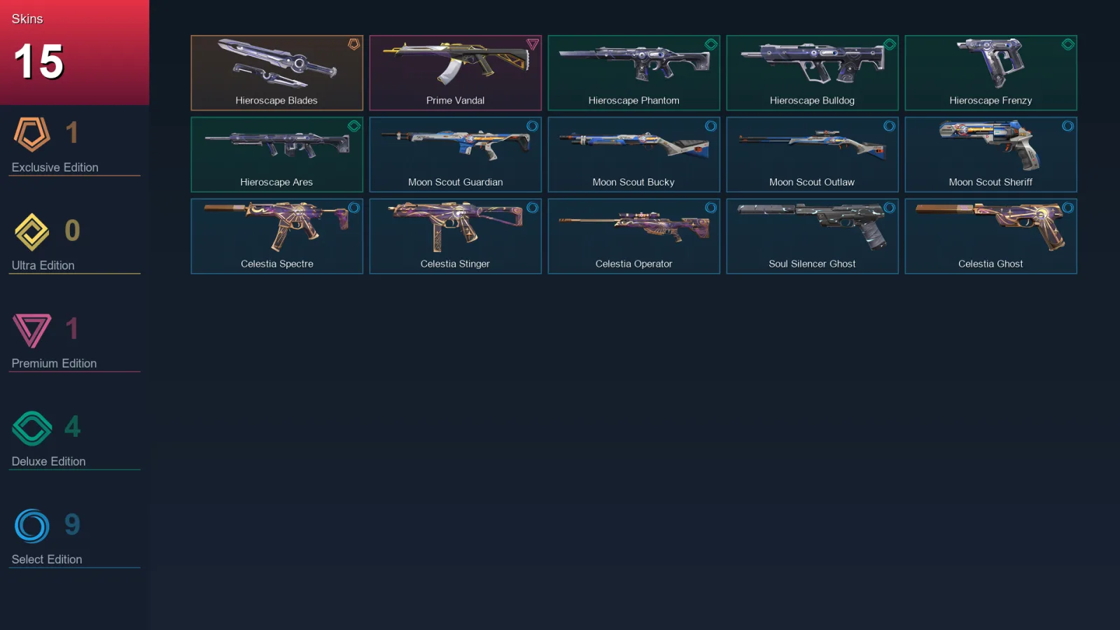 EU | Lv46 | Unranked | 15 Skin | 13 Agent | 23 Buddy