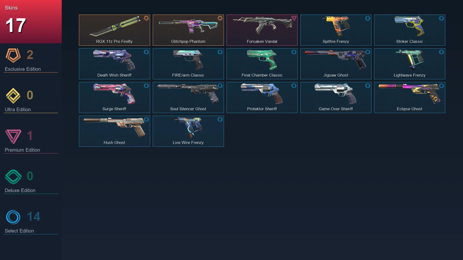 AP | Lv189 | Unranked | 17 Skin | 24 Agent | 79 Buddy
